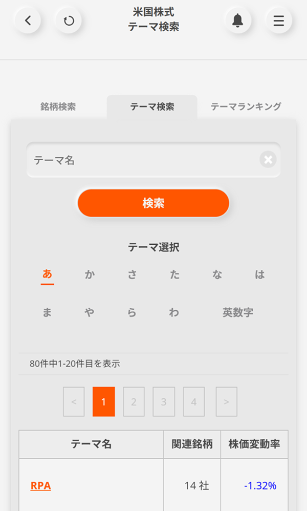 投資テーマ検索