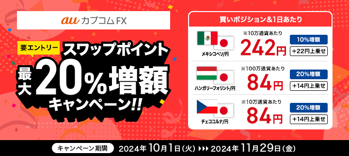 10月・11月はスワップポイント増額！