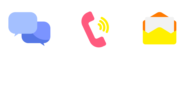 デジタルアシスタント（チャット） / 電話サポート / メール