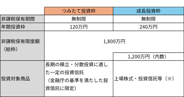 つみたて投資枠と成長投資枠の概要