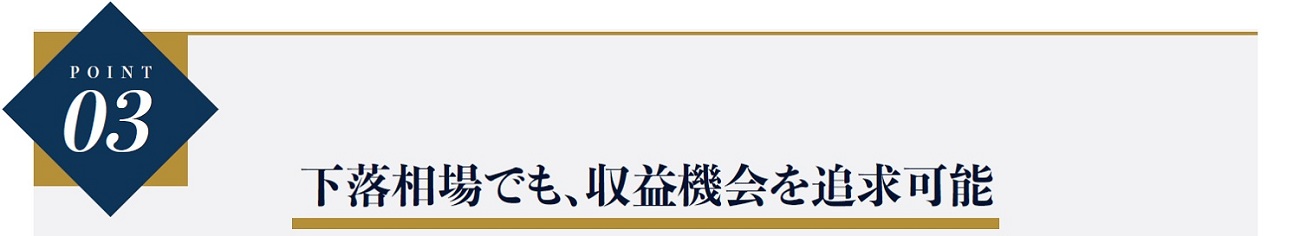 POINT03 下落相場でも、収益機会を追求可能
